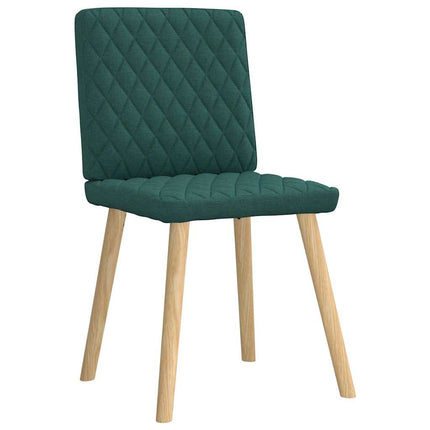 Sedie da Pranzo 4 pz in Tessuto Verde Scuro