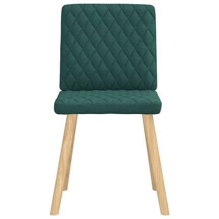 Sedie da Pranzo 4 pz in Tessuto Verde Scuro