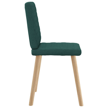Sedie da Pranzo 4 pz in Tessuto Verde Scuro