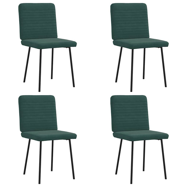 Sedie da Pranzo 4 pz Verde Scuro in Velluto