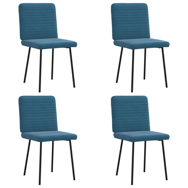 Sedie da Pranzo 4 pz Blu in Velluto