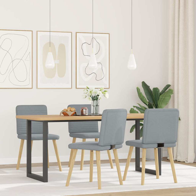 Sedie da Pranzo 4 pz Grigio Chiaro in Tessuto