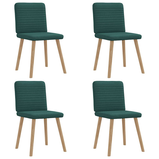 Sedie da Pranzo 4 pz in Tessuto Verde Scuro