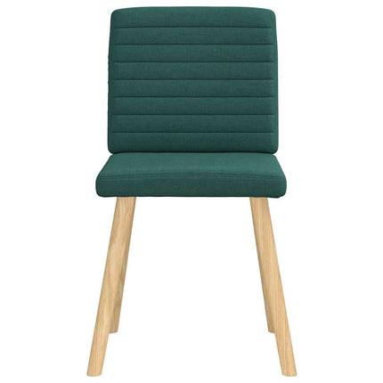 Sedie da Pranzo 4 pz in Tessuto Verde Scuro