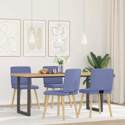 Sedie da Pranzo 4 pz Blu Jeans in Tessuto