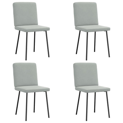 Sedie da Pranzo 4 pz Grigio Chiaro in Velluto
