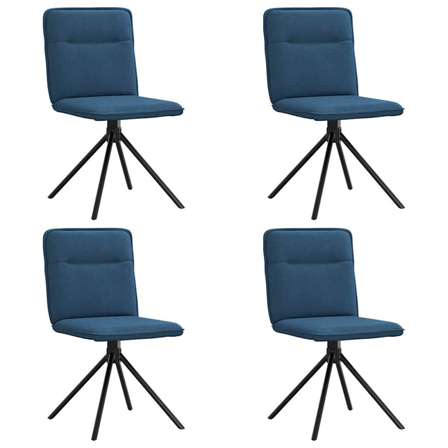 Sedie da Pranzo 4 pz Blu in Tessuto