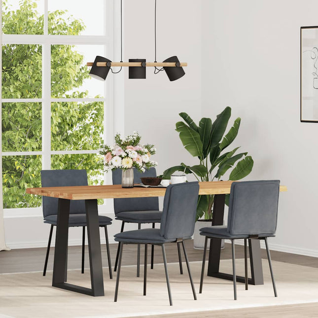Sedie da Pranzo 4 pz Grigio Scuro in Velluto