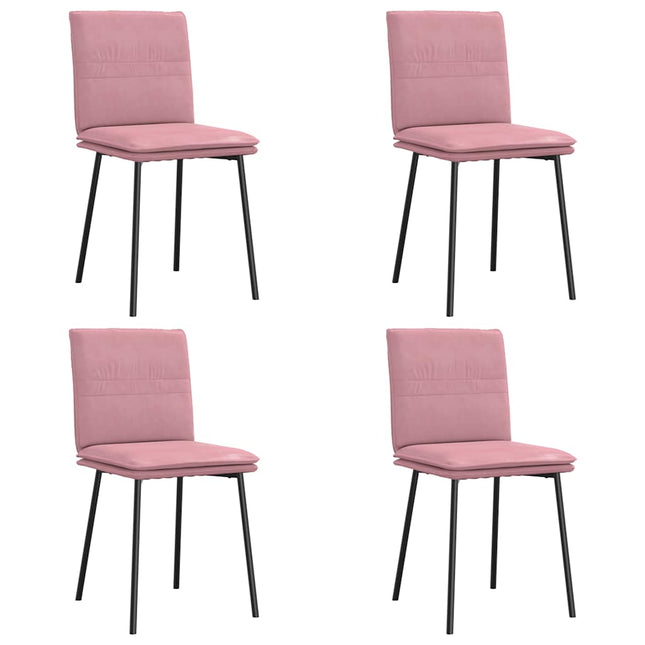 Sedie da Pranzo 4 pz Rosa in Velluto