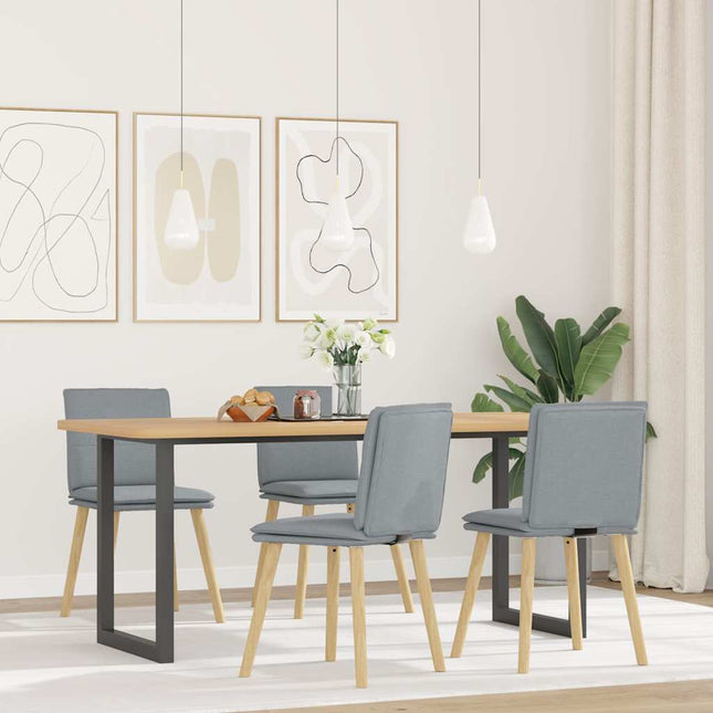 Sedie da Pranzo 4 pz Grigio Chiaro in Tessuto