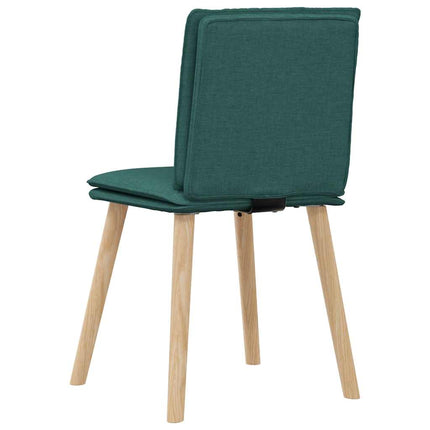 Sedie da Pranzo 4 pz in Tessuto Verde Scuro