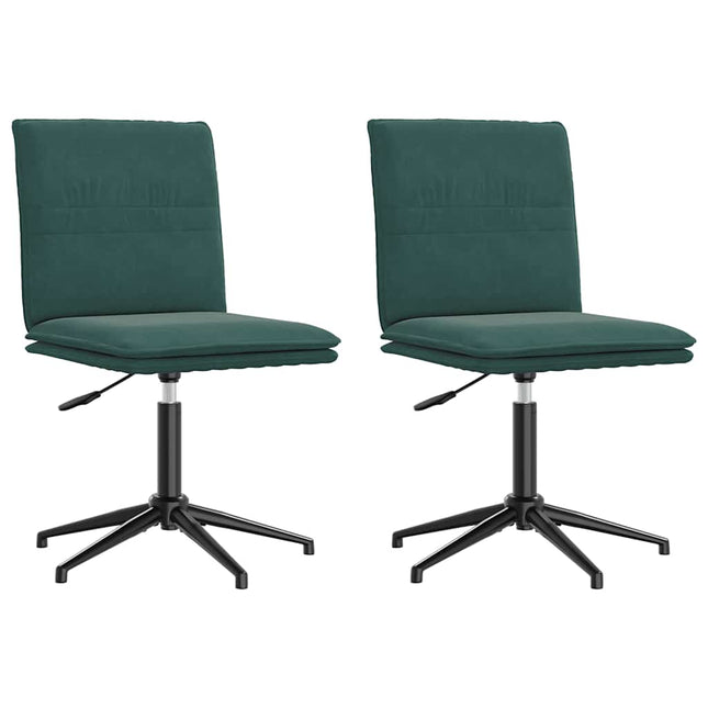 Sedie da Pranzo 2 pz Verde Scuro in Velluto
