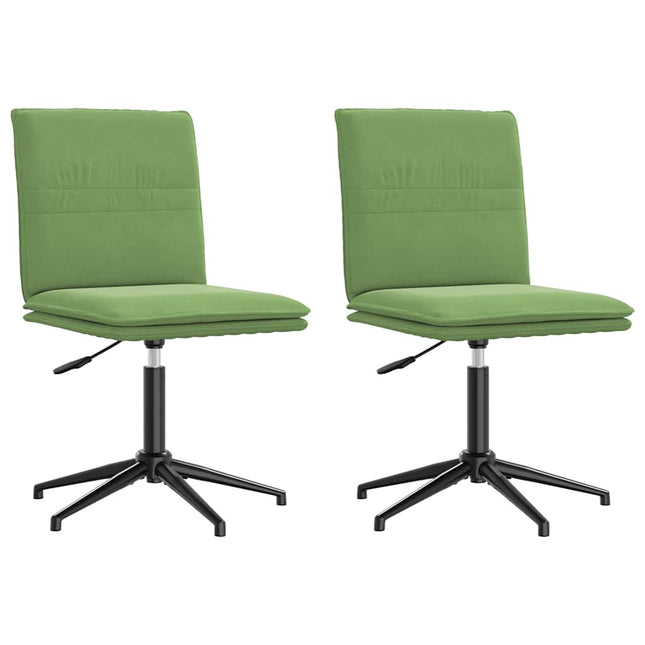 Sedie da Pranzo 2 pz Verde Chiaro in Velluto