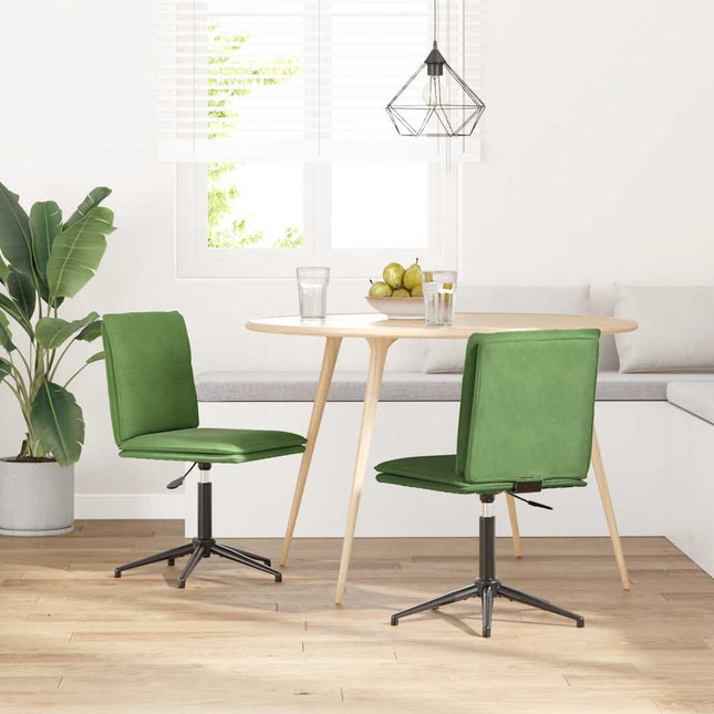 Sedie da Pranzo 2 pz Verde Chiaro in Velluto
