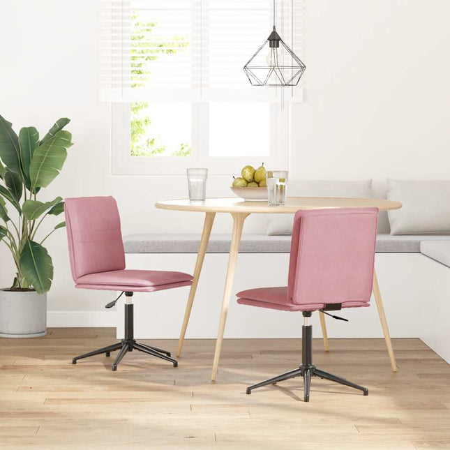 Sedie da Pranzo 2 pz Rosa in Velluto