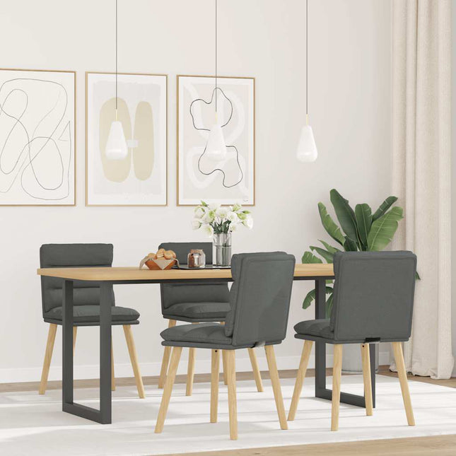 Sedie da Pranzo 4 pz Grigio Scuro in Tessuto