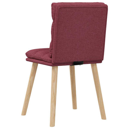 Sedie da Pranzo 4 pz Rosso Vino in Tessuto
