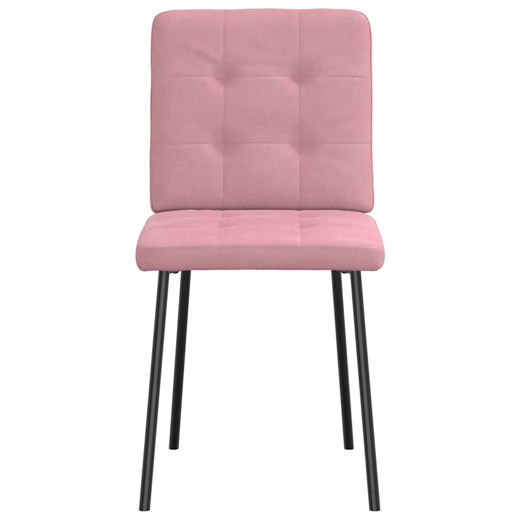 Sedie da Pranzo 6 pz Rosa in Velluto