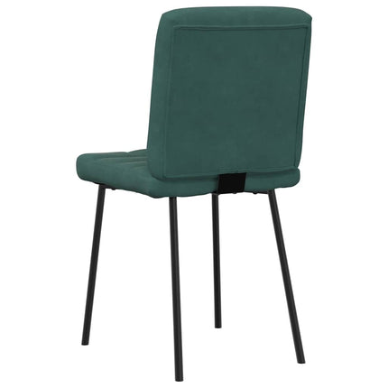 Sedie da Pranzo 6 pz Verde Scuro in Velluto