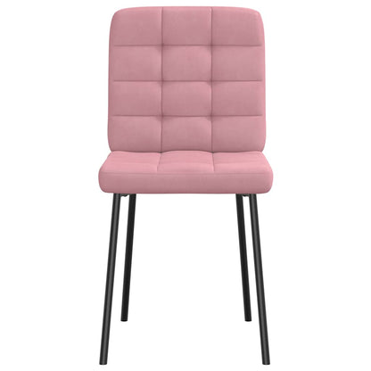 Sedie da Pranzo 6 pz Rosa in Velluto