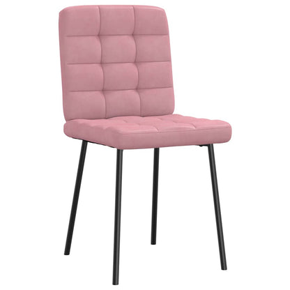 Sedie da Pranzo 6 pz Rosa in Velluto