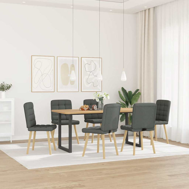 Sedie da Pranzo 6 pz Grigio Scuro in Tessuto