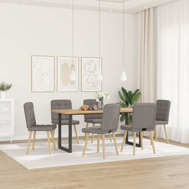 Sedie da Pranzo 6 pz Grigio Talpa in Tessuto