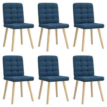 Sedie da Pranzo 6 pz Blu in Tessuto