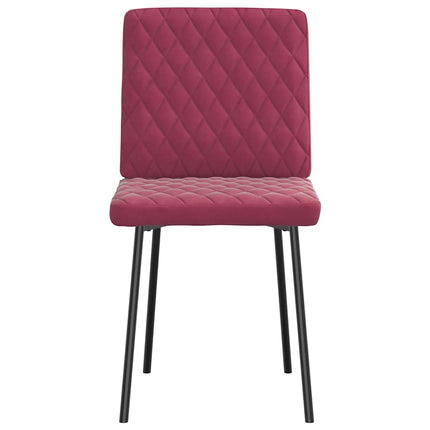 Sedie da Pranzo 6 pz Rosso Vino in Velluto
