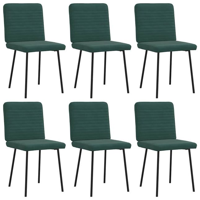 Sedie da Pranzo 6 pz Verde Scuro in Velluto