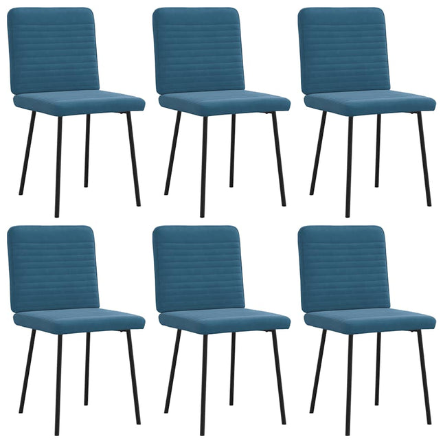 Sedie da Pranzo 6 pz Blu in Velluto