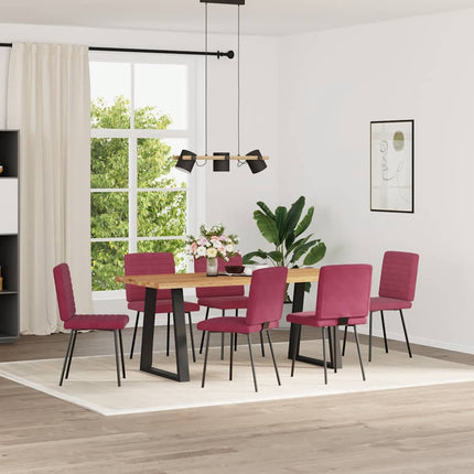 Sedie da Pranzo 6 pz Rosso Vino in Velluto