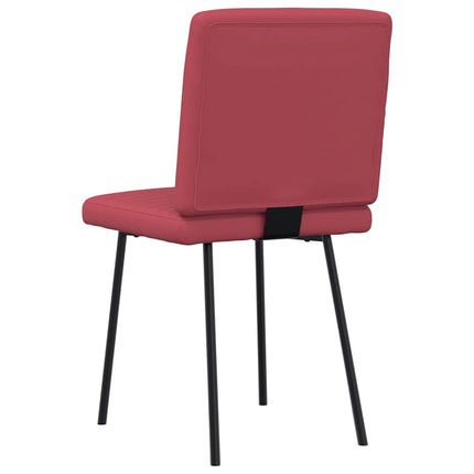 Sedie da Pranzo 6 pz Rosso Vino in Similpelle