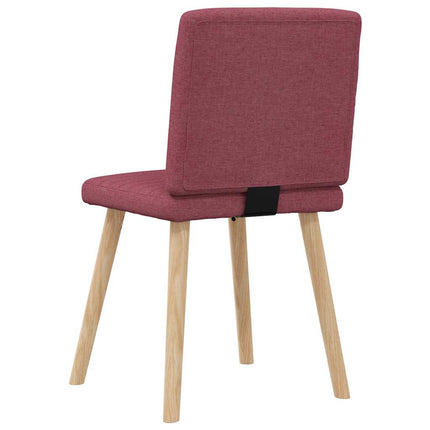 Sedie da Pranzo 6 pz Rosso Vino in Tessuto