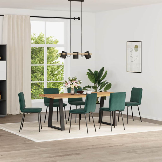 Sedie da Pranzo 6 pz Verde Scuro in Velluto