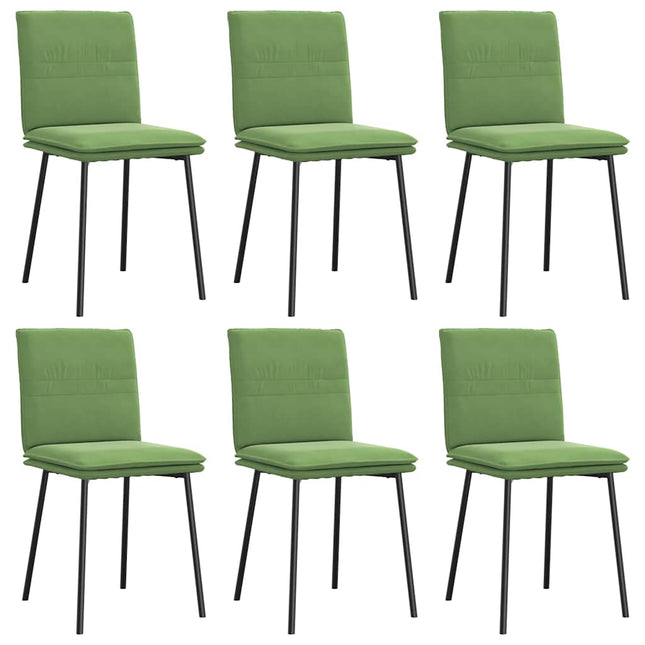 Sedie da Pranzo Girevoli 6 pz Verde Chiaro in Velluto