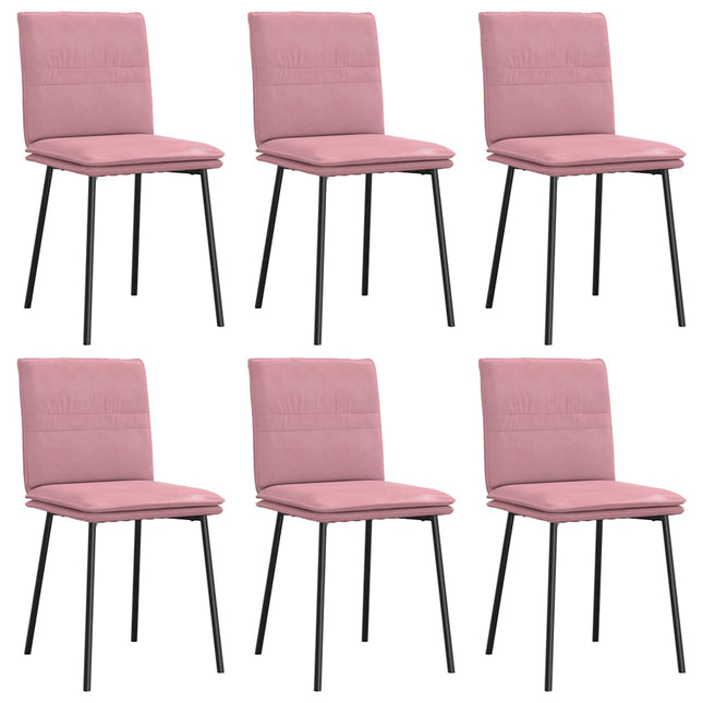 Sedie da Pranzo 6 pz Rosa in Velluto