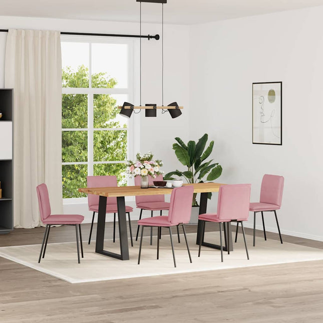 Sedie da Pranzo 6 pz Rosa in Velluto