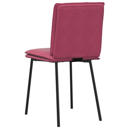 Sedie da Pranzo 6 pz Rosso Vino in Velluto