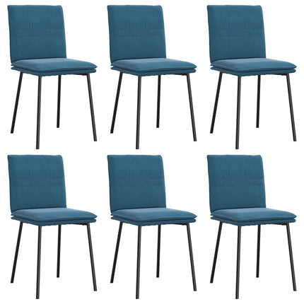 Sedie da Pranzo 6 pz Blu in Velluto