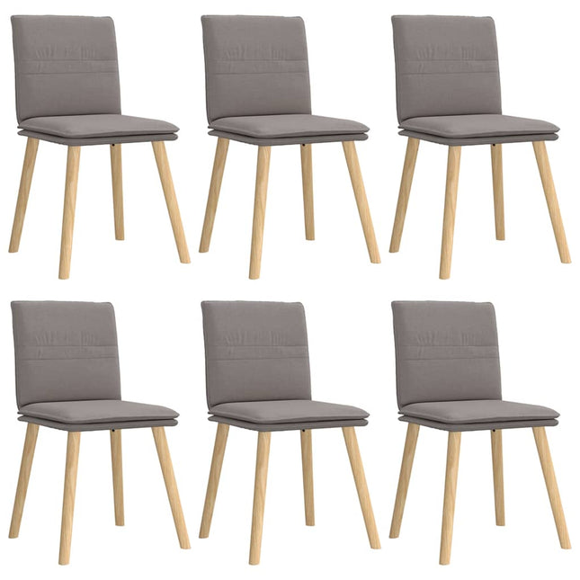Sedie da Pranzo 6 pz Grigio Talpa in Tessuto