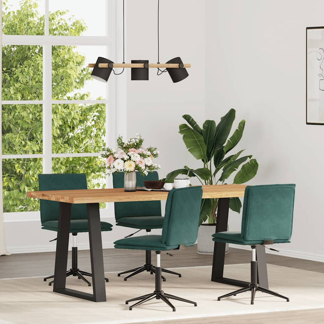 Sedie da Pranzo 4 pz Verde Scuro in Velluto