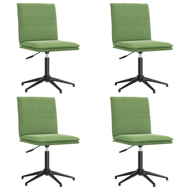 Sedie da Pranzo 4 pz Verde Chiaro in Velluto