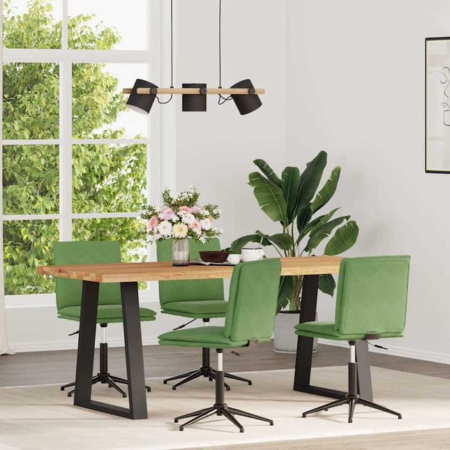 Sedie da Pranzo 4 pz Verde Chiaro in Velluto