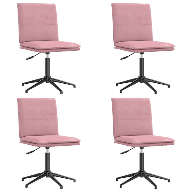 Sedie da Pranzo 4 pz Rosa in Velluto