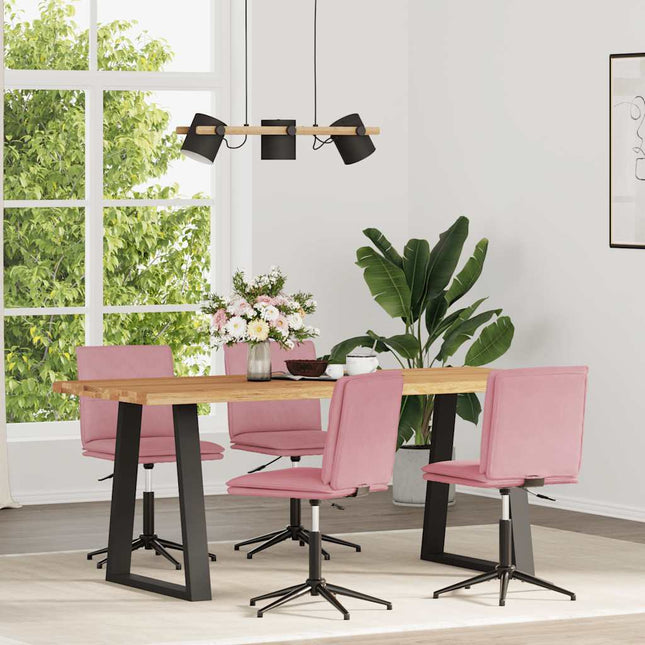 Sedie da Pranzo 4 pz Rosa in Velluto