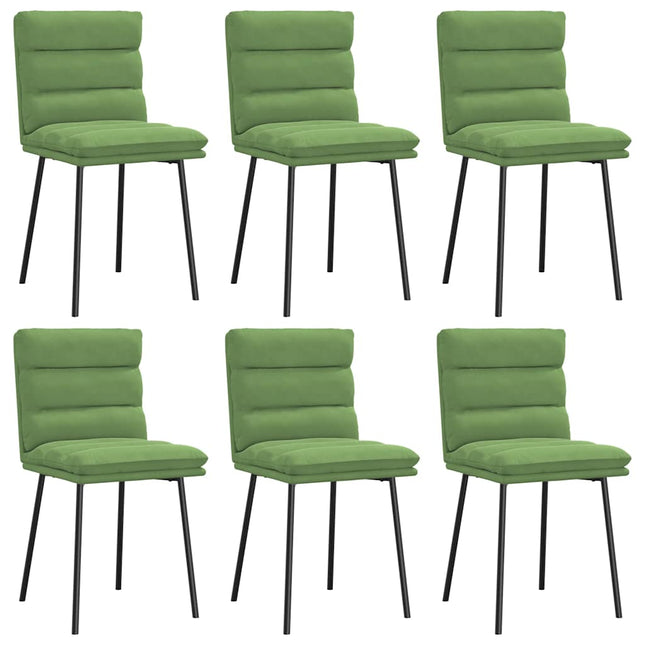 Sedie da Pranzo Girevoli 6 pz Verde Chiaro in Velluto