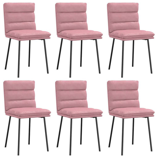 Sedie da Pranzo 6 pz Rosa in Velluto