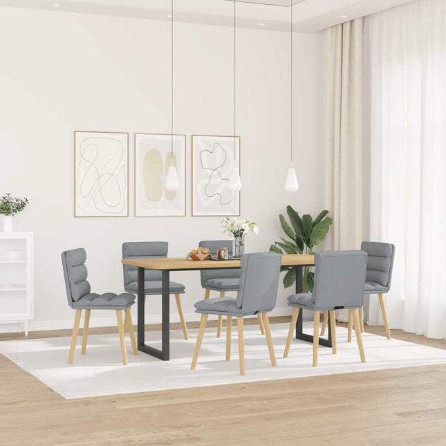 Sedie da Pranzo 6 pz Grigio Chiaro in Tessuto