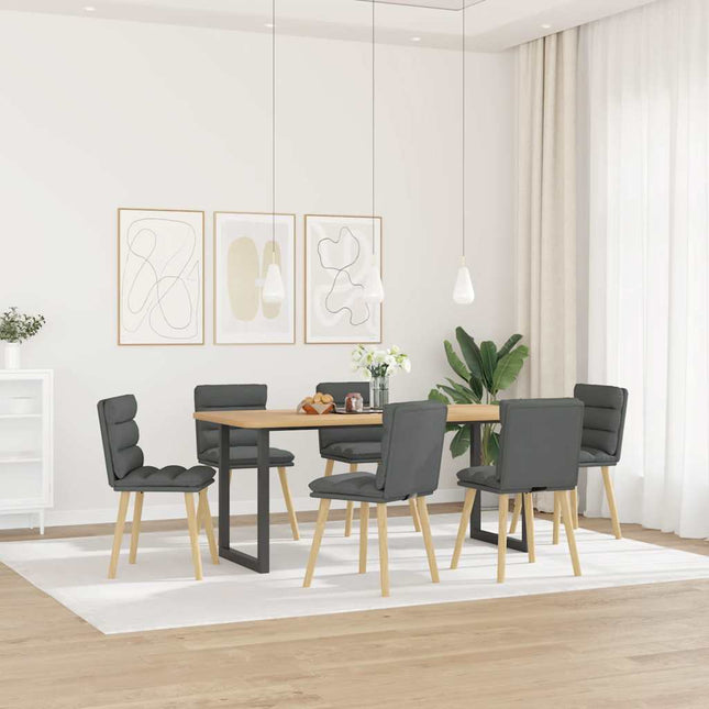 Sedie da Pranzo 6 pz Grigio Scuro in Tessuto